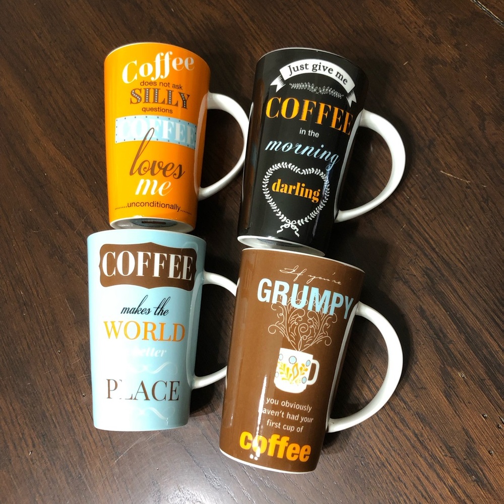 NEW! Ceramic Coffee Mugs • 4 Pc Set